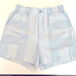 Loft Womens Blue White High Rise Shorts Size Medium Lightweight Cotton